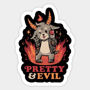 Pretty and Evil - Cute Evil Creepy Baphomet Gift Sticker